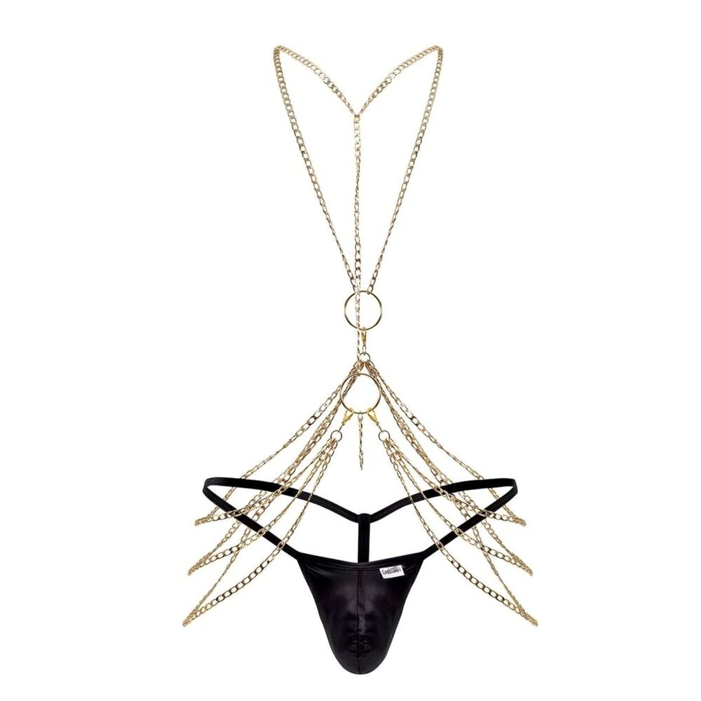 Candyman Black Thong Chain Set 99666